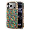 Denior é Adequado para Capa Protetora de Celular iPhone 17 Pro Max, Anti-Queda, Capa de Couro Eletroplatada Floral Apple 16 Plus