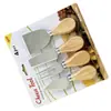 Set de 4 Cuchillos para Queso de Acero Inoxidable con Tarjetero, Cuchillo para Queso Doméstico, Cuchillo para Mantequilla, Set de Cuchillos para Pizza, Herramienta de Corte para Cocina
