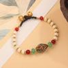 Pulsera de Piedra Natural Estilo Étnico Tibetano Nuevo Retro Simple Personalidad para Hombre y Mujer Serie Cuentas Nepalés Tejida