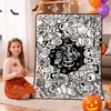 Manta DIY Graffiti Halloween Cordero Negro Niños Colorear Manta Pintada a Mano Manta para Colorear