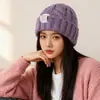 Gorro de Tricô Grosso para Mulheres, Estilo Inverno, Chapéu de Tricô Torcido, Afina o Rosto, Chapéu Quente e Estiloso para Clima Frio