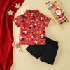 Comercio exterior ropa nueva para niños niños pequeños verano manga corta caballero Navidad traje de shorts casual para niños