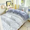 Conjunto de Roupa de Cama Três Peças para Quarto Individual de Dormitório de Estudante Universitário, Conjunto de Lençol e Capa de Edredom 100% Algodão Quatro Peças