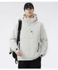 Nueva chaqueta de otoño e invierno para hombre de talla grande, abrigo con capucha de estilo simple para el trabajo, top cortavientos holgado extragrande