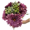 Flor de Crisantemo Sol Simulado Girasol Americano Flor Artificial Venta al por mayor Exhibición de Escritorio para el Hogar Ramo de Crisantemo de Mil Capas Floral