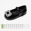 Sapatos Infantis de Couro Snuffy Sapatos Brilhantes com Strass para Meninas Outono 2026 Novo Estilo Moda Princesinha Sapatos de Solado Macio