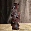 Adornos de Jarrón Tallado de Dragón y Fénix de Ébano Nueva Chinoiserie Hogar Sala de Estar Madera Maciza Regalo de Inauguración de Casa Decoración para el Hogar Artesanía