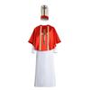 Disfraz de Misionero de Halloween Disfraz Túnica de Sacerdote Capa Roja Traje Medieval Disfraz para Actuación Escénica C