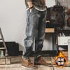 Pantalones Vaqueros Gruesos de Terciopelo Estilo Americano para Otoño e Invierno Hombres Holgados Rectos Marca de Moda Talla Grande de Moda de Pierna Ancha