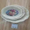 Nuevos Cuencos y Platos de Melamina con Estampado de Oriente Medio Africano de Plástico Color Caqui 14 15" 19 pulgadas Tipo Cintura de Barco Asimétricos con Encaje