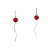 Hilo para Oreja de Cinabrio Rojo para Mujer 2022 Nuevo de Moda Tendencia Pendientes de Año Nuevo Lujo Ligero Pendientes de Botón de Nicho Sentido de Alta Gama Temperamento