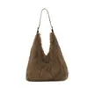 Yuezhi 2026 início do outono nova moda versátil casual simples bolsa de ombro peluda bolsa de mão bolsa tote de grande capacidade