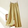 Calça Renda de Verão Nova 2026 Cotton Cocoon para Mulheres de Cintura Alta com Design de Cintura Elástica + Corte Wide-Leg, Essencial para Mulheres Baixas