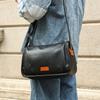 Bolso de Hombro para Hombre de Cuero Curtido Vegetal, Bolso Cruzado de Piel Genuina, Bolso Mensajero, Bolso Casual Versátil para Hombre