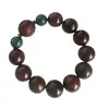 Pulsera de Palosanto Africano de una Sola Hilo para Hombres y Mujeres, Tallado de Cuentas Budistas con Diseño de Pixiu, Joyería de Estilo Étnico, Cuentas de Oración al por Mayor