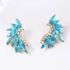 Pendientes de Aleación de Zirconio con Forma de Ala de Pluma de Moda Simple Europea y Americana Transfronterizos Accesorios Diarios Versátiles de Gama Alta