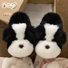 Pantuflas de algodón súper lindas con diseño de cachorro de dibujos animados para mujer, estilo nuevo, cómodas y amigables con la piel, con una sensación como de nube, disponibles en pares para venta al por mayor