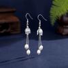 Aretes de borla de Perla Orquídea para mujer, elegantes de alta gama, estilo chino nuevo, plata esterlina s925, estilo nacional, nicho, aretes de gancho para la oreja