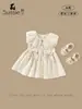 Vestido de Niña Verano Nuevo Estilo Bebé e Infantil Clase A Vestido de Princesa para Bebé Cuello de Muñeca Estampado con Fresas Pequeñas Ropa Infantil