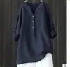 2021 Spot Ebay Aliexpress Europeu e Americano Tops Soltos de Cor Sólida de Algodão e Linho para Mulheres