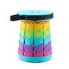 Taburete plegable para uso en exteriores, portátil para viajar, tren, pesca, hacer fila; taburete telescópico ajustable, asiento plegable popular