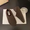 Mules Fechadas de Lã Estilo Retrô com Pelo Plush, Aumento Interno de Altura de 3cm, Sapatos Femininos Slip-On com Solado Macio Estilo Birkenstock