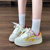 Tênis Casuais Brancos Versáteis, Estilo Feminino Fashion, Sapatos Femininos Tendência, Novos Sapatos Plataforma Preto e Rosa Primavera 2026
