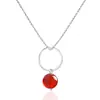 Collar de plata esterlina 925 con cristal de fresa, collar de piedra lunar de cristal natural, colgante pequeño y fresco, cadena para clavícula, joyería de comercio exterior