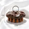 Peine Masajeador de Anillo de Sándalo Dorado para Estimulación del Cuero Cabelludo, Peine de Madera con Puntos para la Salud y Terapia de la Cabeza, Grabable, Peine de Madera Maciza para Uso Doméstico