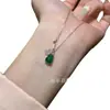 Cadena para Clavícula de Calabaza de Jade Verde Natural Xiaohongshu con Incrustación de Plata S925, Nuevo Diseño Estilo Chino, Tendencia Nacional