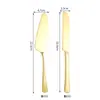 Juego de Cuchillo para Pastel y Espátula de Acero Inoxidable para Hornear, Cuchillo para Pan, Espátula para Pastel de Pizza, Juego de 2 Piezas, Utensilios Domésticos de Mango Largo