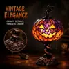 Lámpara de mesa de calabaza de Halloween de resina витраж transfronteriza