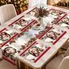 Venda Quente Transfronteiriça Jogo Americano Caminho de Mesa Tema de Natal Atmosfera Festiva Decoração Jogo Americano à Prova de Manchas Jogo de Mesa Caminho de Mesa Em Estoque