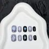 Unhas Postiças Pretas com Estampa de Leopardo Avançada Adesivos de Unha com Estrelas TikTok Hot Seller Unhas Postiças Super Fadas Puro Desejo Atacado de Arte para Unhas