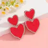 Brincos Europeus e Americanos Personalizados Transfronteiriços Coração Contas de Arroz Feitos à Mão Dia dos Namorados Brincos Simples Personalizados Moda Brincos para o Dia a Dia