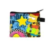 Cartera de monedas de dibujos animados Los Simpsons, bolsa de monedas con cremallera de poliéster, bolsa pequeña para guardar auriculares y llaves de estudiante al por mayor