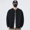 Nuevo Suéter Chaqueta Casual de Punto Sólido Retro Unisex Holgado de Cuello Redondo Trendy Versátil Hangman de Douyin