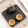 Conjunto de Chá Kung Fu de Cerâmica Preta Pequeno para Uso Doméstico, Bule e Xícara de Chá Cerâmicos para Uma Pessoa para Beber Individualmente em Hotel ou Dormitório