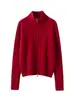 Cárdigan de Cachemira 100% Pura de Punto Grueso para Mujer, Cuello Alto, Doble Cremallera, Corte Holgado, Suéter Adelgazante, Abrigo Grueso