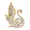 Broche de cisne de alta gama para mujer, elegante ramillete de perlas de lujo, nuevo nicho, alfiler de alta gama, accesorios para trajes