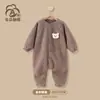 Macacão de Nuvem de Veludo para Bebê, Primavera e Outono, Manga Longa, para Homens e Mulheres, Roupas Quentes Espessadas para Sair, Pijama de Outono