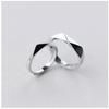 Anillo de Pareja Nalan S925 para Hombre y Mujer Anillo Abierto con Corte Gone Anillo Anillo de Pareja Joyería J1987