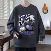 Moletom Crewneck Pesado Tendência para Homens, Blusa Interna com Design Retrô de Inverno, Moletom com Capuz Espesso para Homens
