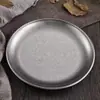 Chapa Coreana para Churrasco de Aço Inoxidável Espessada Estilo Retrô Nostálgico Disco de Floco de Neve Prato Antigo para Exterior Prato de Osso Prato Lateral