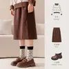 Calcetines Grassman para Mujer de Algodón Puro Otoño e Invierno Forrados de Felpa Espesados de Caña Media Moda Lujo Ligero Versátiles Calcetines de Toalla Cálidos para Invierno