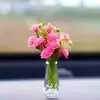 Vaso de Flores Pequeno Estilo Healing Peça de Decoração para Interior de Carro, Planta Verde para Tela do Painel do Carro, Decoração de Carro para Mulheres
