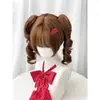 [Ghosty Loli] Peluca Linda Rizado Romano Cabello Corto Lolita Dulce Natural Diaria Doble Cola de Caballo Peluca Completa