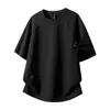 Camiseta de hombre ACU Patchwork Bordado Cuello Redondo Hombres 2026 Verano Nueva Simple Holgada Manga Corta Top Versátil Hombres