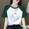 Camiseta de Manga Corta con Bloques de Color para Mujer de Comercio Exterior Transfronterizo, Nueva Moda Coreana de Verano, Top Reductor y Adelgazante