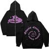 Fonte AliExpress Cardigan Suéter Estampa de Rua Americana 4tune Manga Longa Hip Hop Casaco com Zíper Roupas Y2K